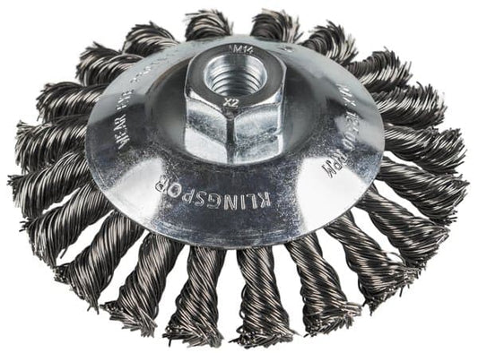 BK 600 Z Brosse conique 4'' x 5/8-11, fil acier 0.5