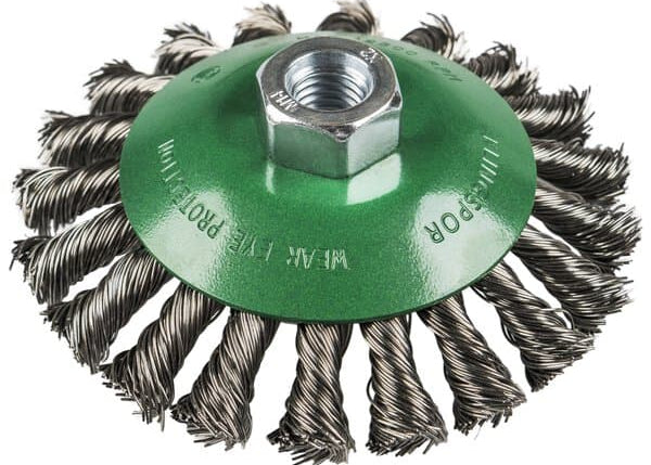 BK 600 Z Brosse conique 4'' x 5/8-11, fil acier Inoxydable 0.5 - AbrasifX