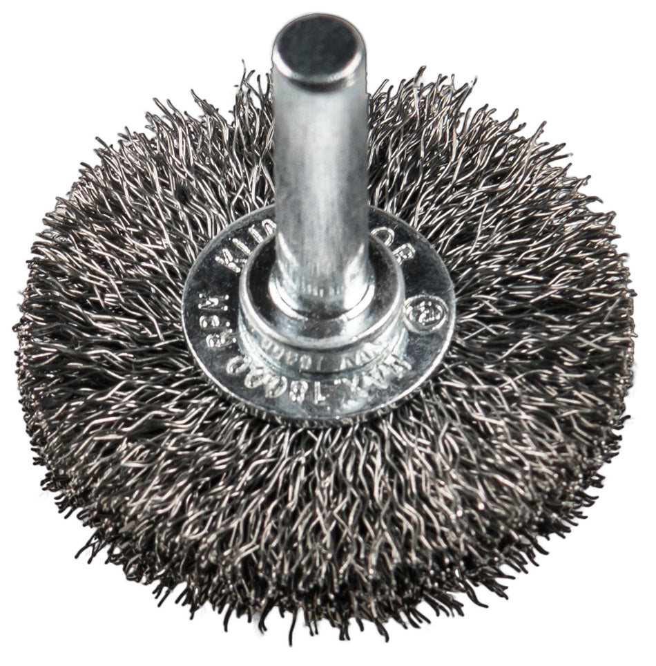 BRS 600 W brosse ronde, 4''x 5/8'' x 1/4 fil ondulé acier 0.3 - AbrasifX