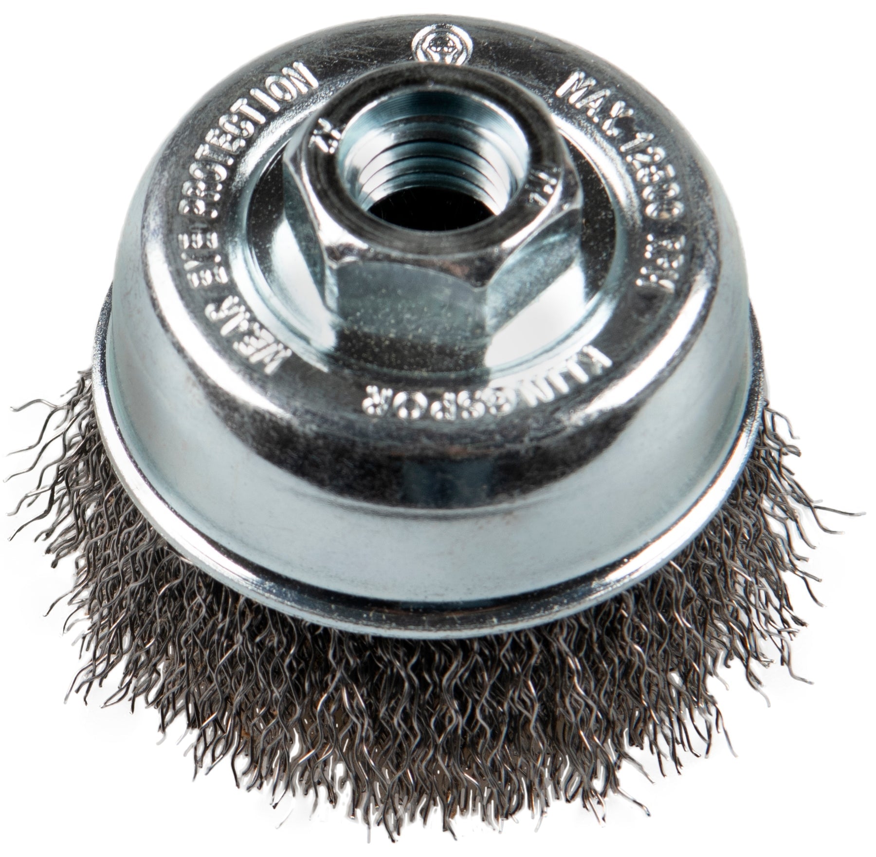 BT 600 W brosse boisseau, 4'' fil acier inoxydable ondulé 0.35 - AbrasifX