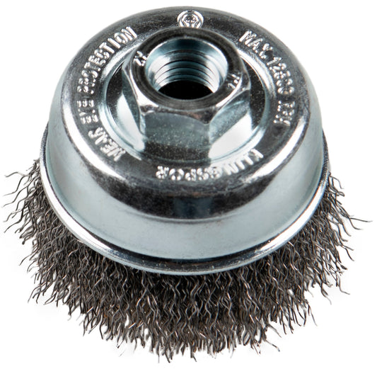BT 600 W brosse boisseau, 4'' fil acier ondulé 0.35