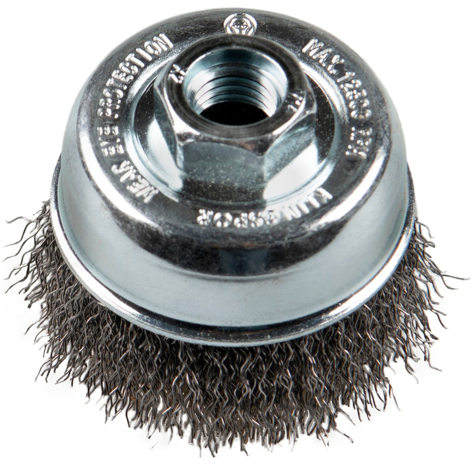 BT 600 W brosse boisseau, 5'' fil acier ondulé 0.35 - AbrasifX