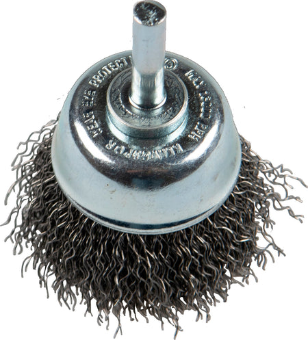 BTS 600 W brosse boisseau sur tige 2-3/4'' x 1/4, fil acier inoxydable ondulé 0.3 - AbrasifX