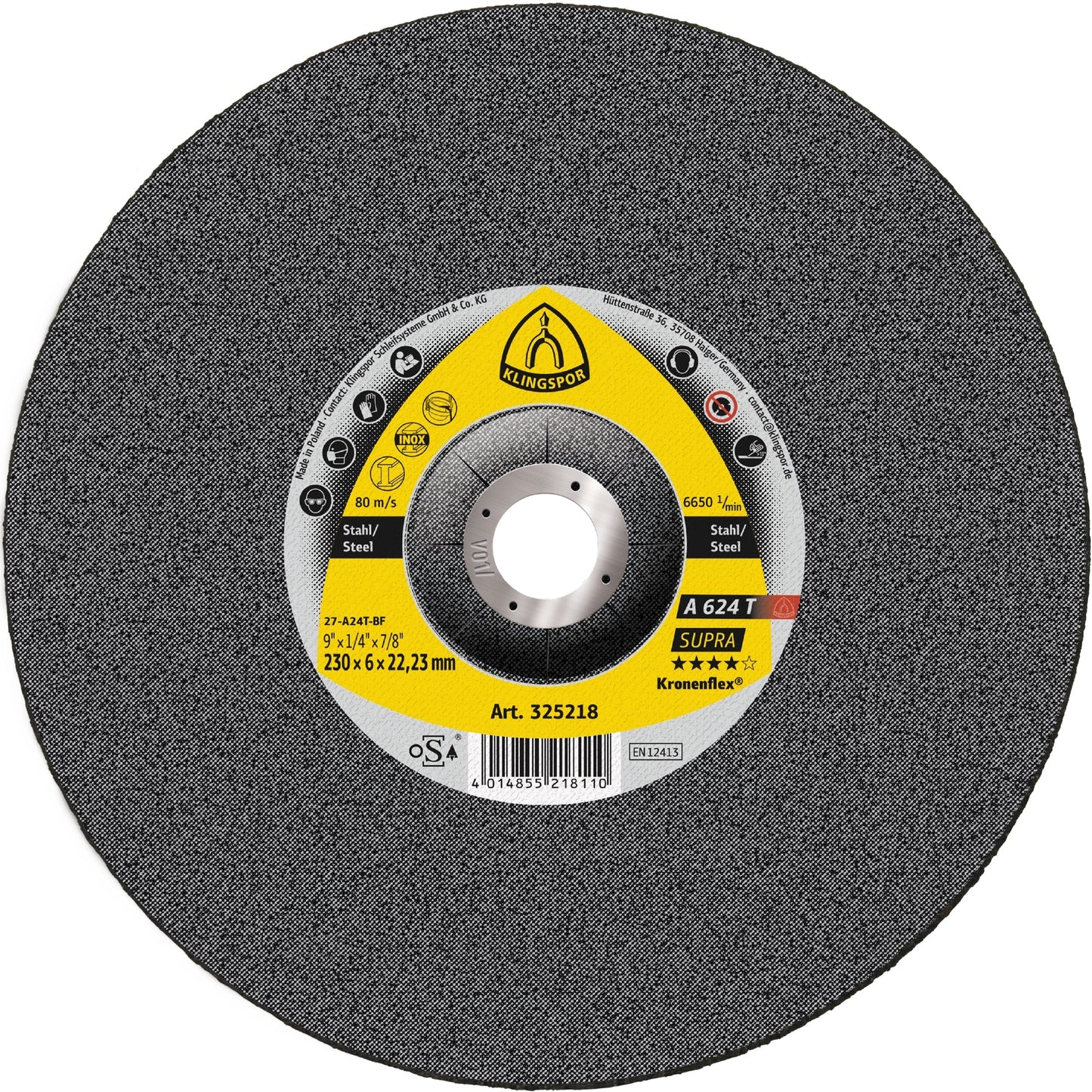 A 624 T Meules, 5'' x 1/4 x 7/8 centre déporté T-27