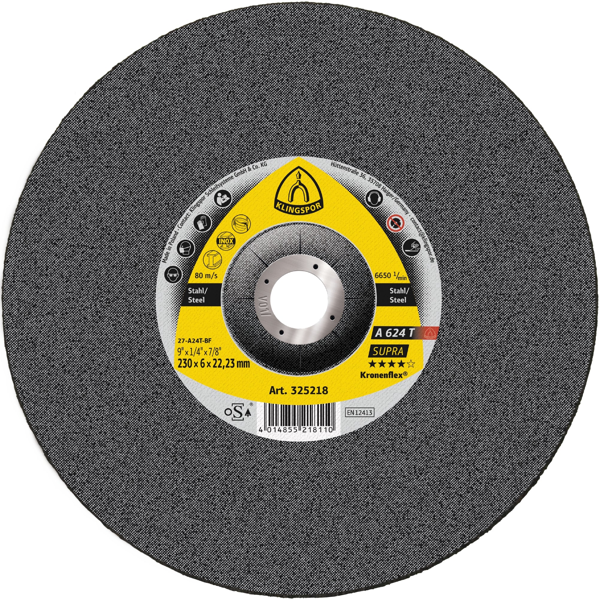 A 624 T Meules, 5'' x 1/4 x 7/8 centre déporté T-27 - AbrasifX