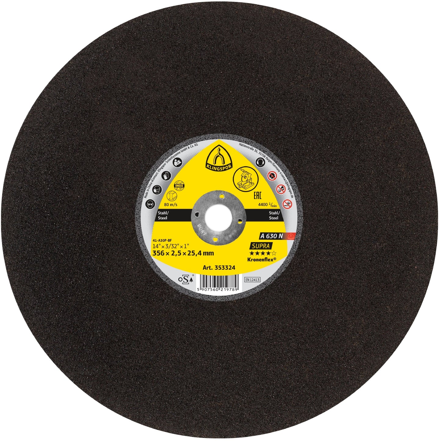 A 630 N Disques à tronçonner 14''x 3/32 x 1 plat