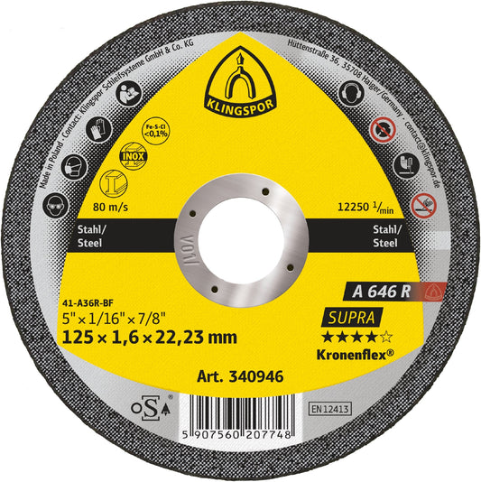 A 646 R Disques à tronçonner, 6''x 1/16 x 7/8 plat T-1