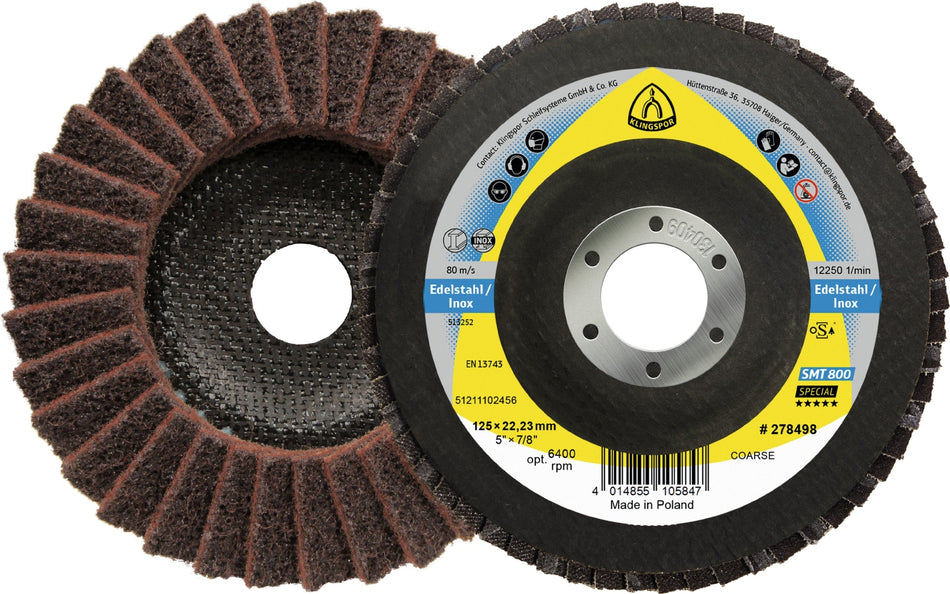 SMT 800 Roues texture, 5''x 7/8 moyen marron oxyde d'alumine convexe - AbrasifX